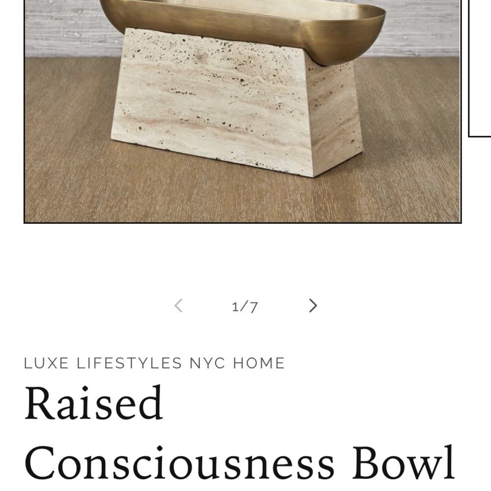 Gold and Beige Decorative Bowl